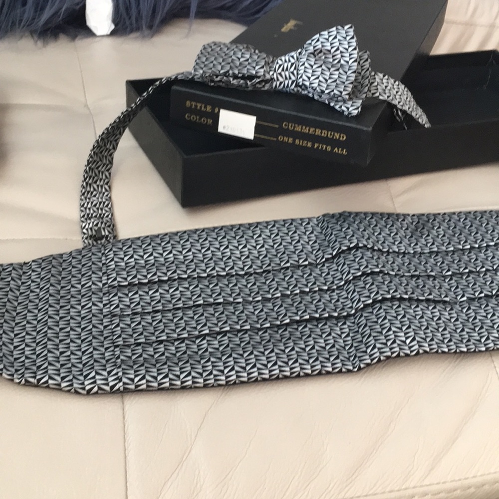 100% silk bowtie and cummerbund set